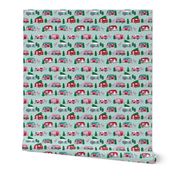 christmas camper // cute retro camper vintage christmas design cute mint and pink campers christmas florida tropical flamingos by andrea lauren