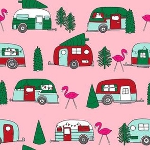 christmas camper // cute retro vintage camper caravan cute holiday xmas flamingo best camper design by andrea lauren