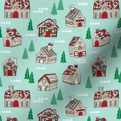 christmas gingerbread houses // cute gingerbread christmas fabric best gingerbread house design by andrea lauren