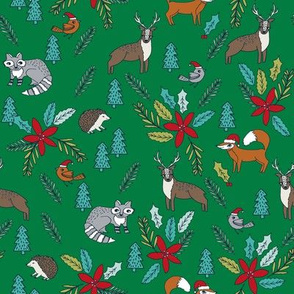 christmas woodland // cute xmas christmas fabric poinsettia fox cute kids andrea lauren 