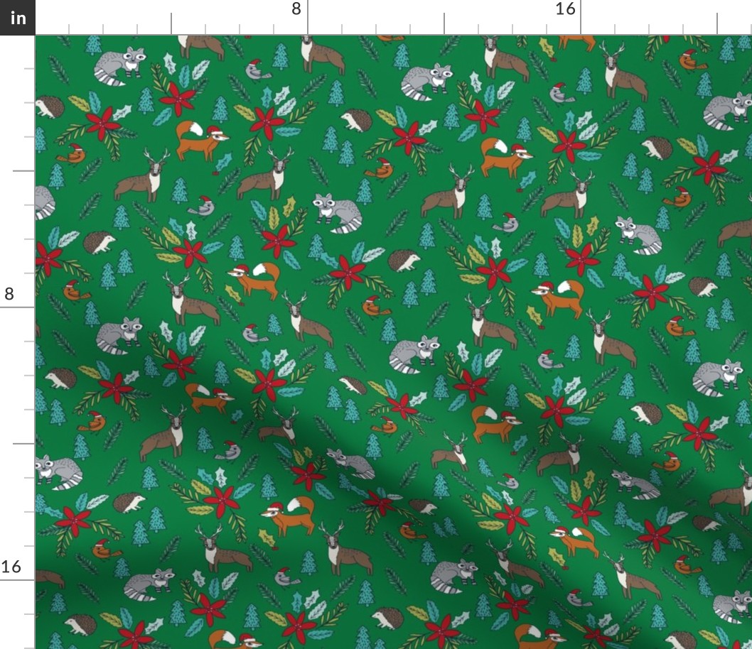 christmas woodland // cute xmas christmas fabric poinsettia fox cute kids andrea lauren 