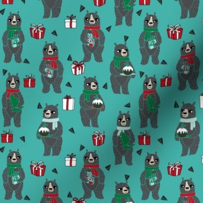 christmas bears // cute christmas design bears christmas pudding cute holiday christmas design by andrea lauren