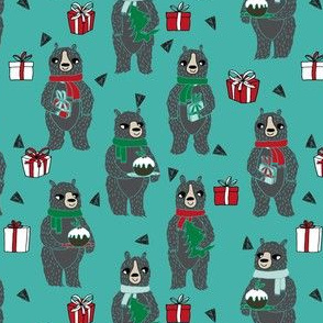christmas bears // cute christmas design bears christmas pudding cute holiday christmas design by andrea lauren