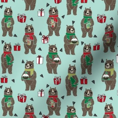 christmas bears // cute woodland christmas design best woodland xmas fabric christmas pudding cute christmas presents andrea lauren