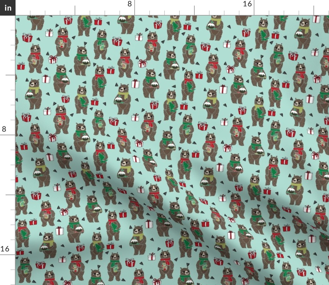 christmas bears // cute woodland christmas design best woodland xmas fabric christmas pudding cute christmas presents andrea lauren