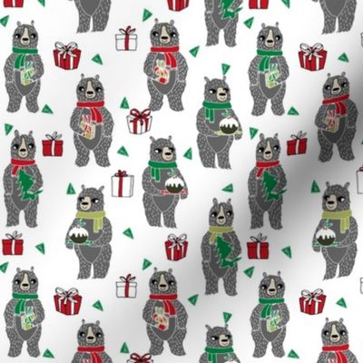 christmas bears // christmas holiday xmas design red and green fabric cute christmas design by andrea lauren