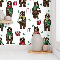 christmas bears // cute christmas fabric xmas holiday christmas design by andrea lauren