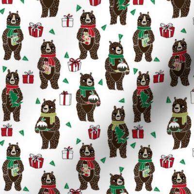 christmas bears // cute christmas fabric xmas holiday christmas design by andrea lauren