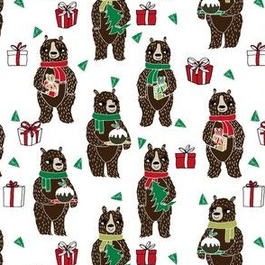 christmas bears // cute christmas fabric xmas holiday christmas design by andrea lauren