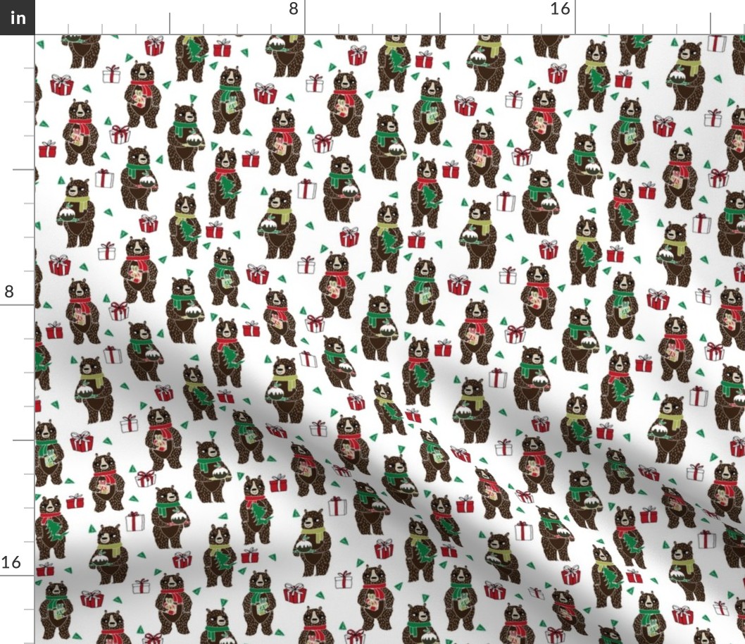 christmas bears // cute christmas fabric xmas holiday christmas design by andrea lauren