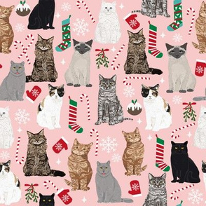 Cat Christmas fabric snowflake winter xmas stocking