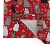 christmas winter cat snow snowflake fabric 