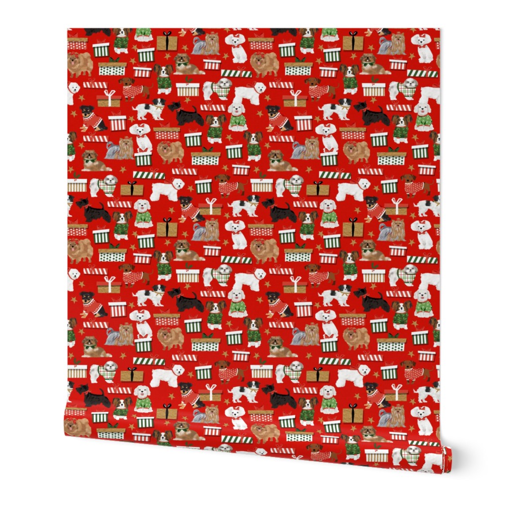 christmas dogs fabric cute dog breed designs best dog breed fabrics cute dogs