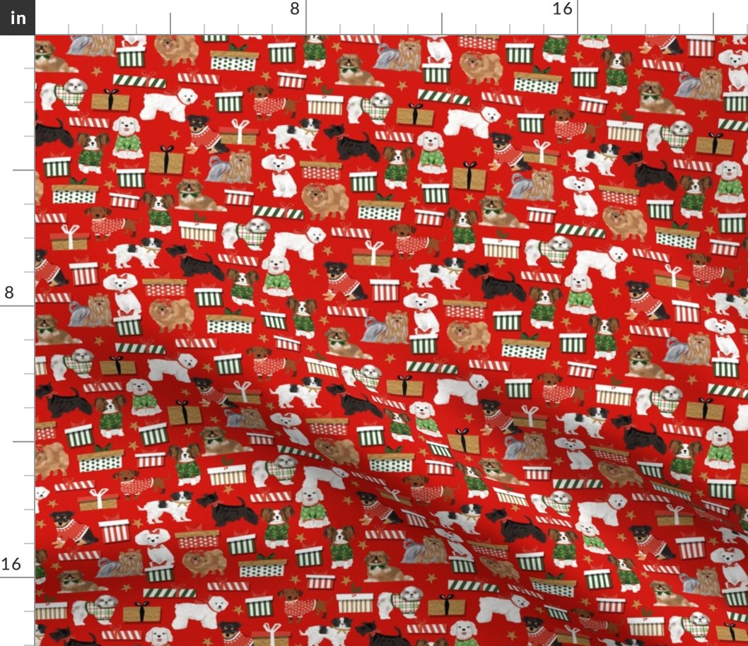 christmas dogs fabric cute dog breed designs best dog breed fabrics cute dogs