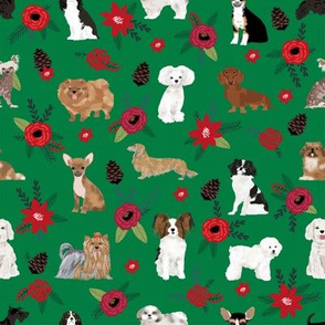christmas dog florals poinsettias cute dogs best dog florals fabric holiday