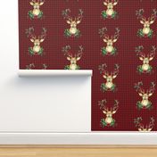 Winter Deer - Red Plaid