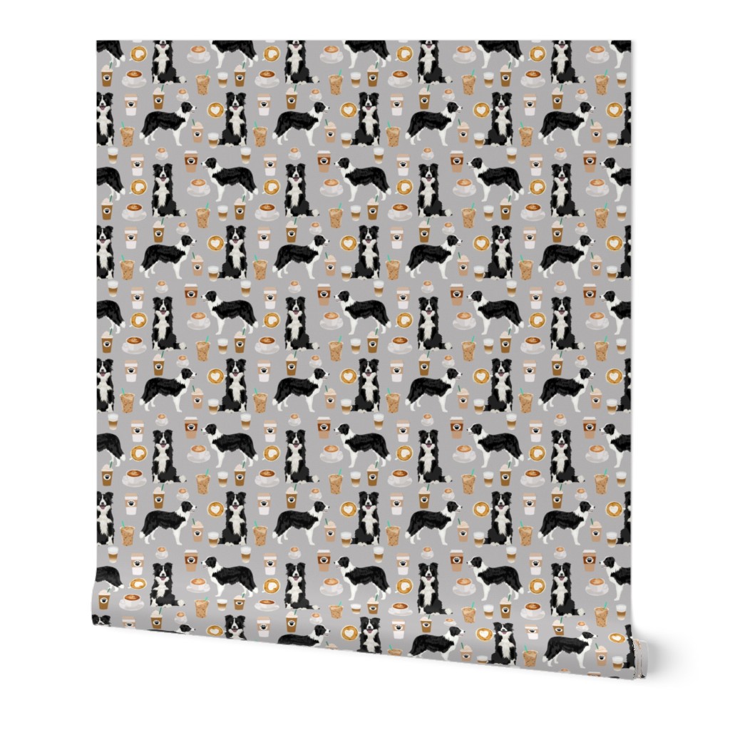 border collies and coffees prints cute dogs design best dog border collies herding dog fabric border collie fabric dog fabric quilting fabric dog design
