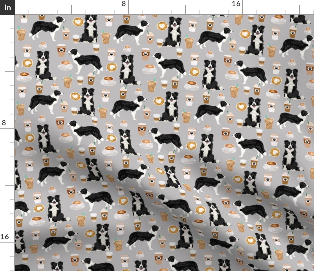 border collies and coffees prints cute dogs design best dog border collies herding dog fabric border collie fabric dog fabric quilting fabric dog design