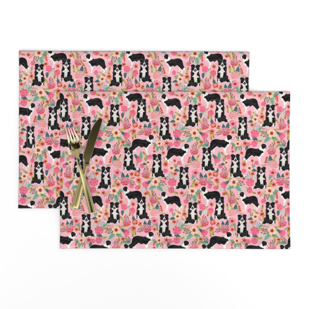 border collie florals cute pink flowers dog florals print best dog designs best dog prints cute border collies fabrics