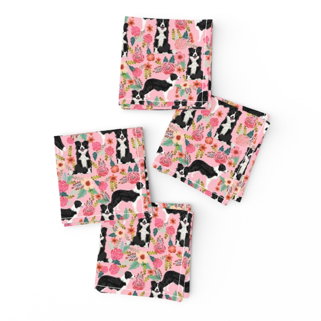 border collie florals cute pink flowers dog florals print best dog designs best dog prints cute border collies fabrics