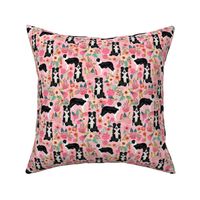 border collie florals cute pink flowers dog florals print best dog designs best dog prints cute border collies fabrics