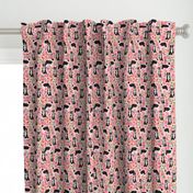 border collie florals cute pink flowers dog florals print best dog designs best dog prints cute border collies fabrics