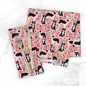 border collie florals cute pink flowers dog florals print best dog designs best dog prints cute border collies fabrics