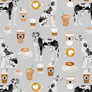 great danes and coffees fabric cute dog fabric for sewing projects quilting dogs fabric 