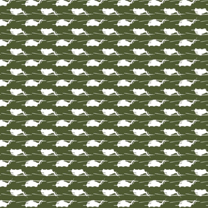 CH53 Helicopters in white offset pattern with camo green background
