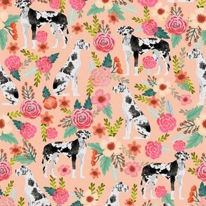 great danes florals fabric cute dog fabric best dog floral fabric les fleurs dogs fabric cute great dane design quilting dogs fabric cute quilting fabric