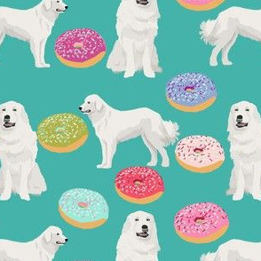 great pyrenees dog fabric cute donuts best junk food cute dogs design great pyrenees dogs fabric