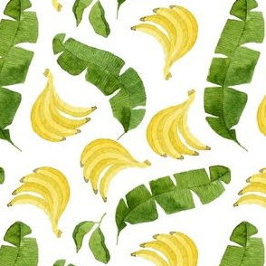 Bananas and Banana Leaves Pattern