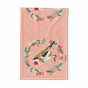 2020  goldfinch tea towel calendar bird design british garden birds by andrea lauren