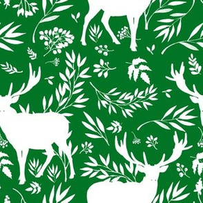 Deer Silhouette in Green