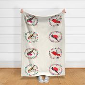 Bird Tea Towels - 4 birds to one yard of 54" fabric