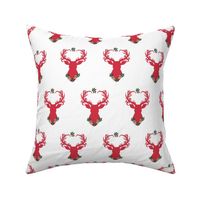 Red Fancy Floral Deer