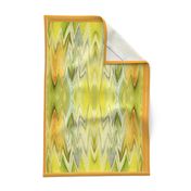 CHV2 - Chevrons Tea Towel In Orange - Yellow - Olive Green