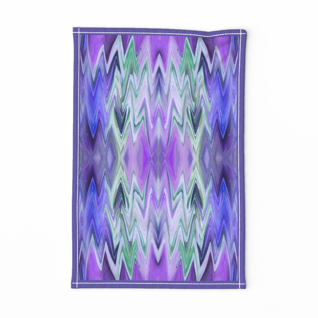 CHV5 - Chevron Tea Towel in Purple and Green