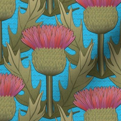 Honey and Thistle on Turquoise