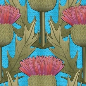 Honey and Thistle on Turquoise