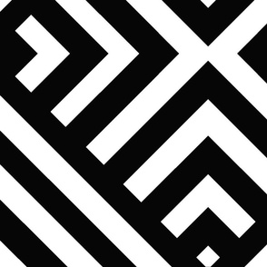 Spliced stripes black and white cushion panel