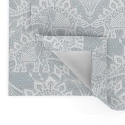 Stegosaurus Lace - White / Silver