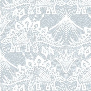 Stegosaurus Lace - White / Silver