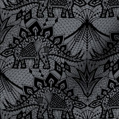 Stegosaurus Lace - Black / Grey