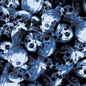 Blue skulls