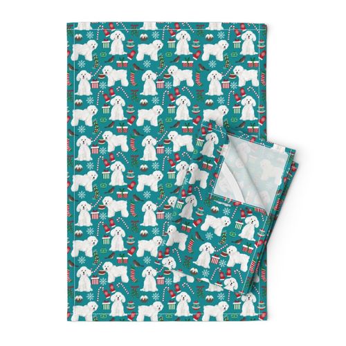 bichon frise christmas fabric cute xmas dogs design xmas fabrics for dogs