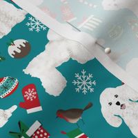 bichon frise christmas fabric cute xmas dogs design xmas fabrics for dogs