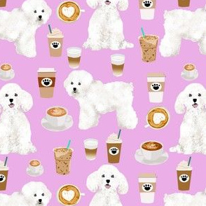 bichon frise cute dogs fabric best coffee and dogs fabric print cute dog designs