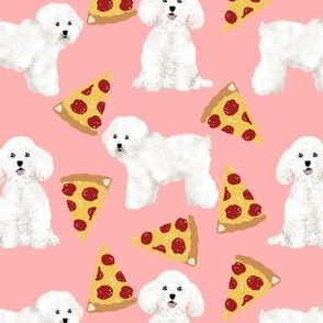 bichon frise dog fabric cute dogs pizza design best dog fabric cute pizzas fabric best dogs fabric