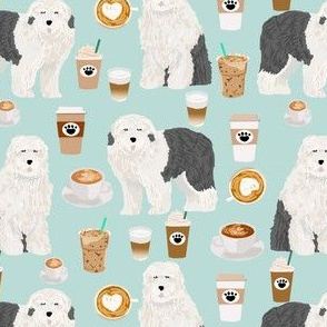 old english sheepdogs coffees fabric cute dogs dog print for coffee fabrics cute dogs design
